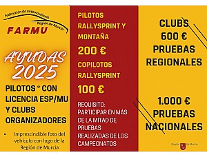 AYUDAS A DEPORTISTAS Y CLUBS ORGANIZADORES 2025