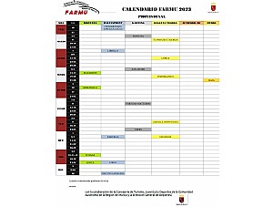 Calendario provisional FARMU 2023