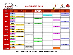 Calendario oficial FARMU 2020