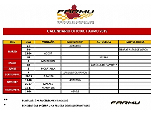Calendario oficial FARMU 2019