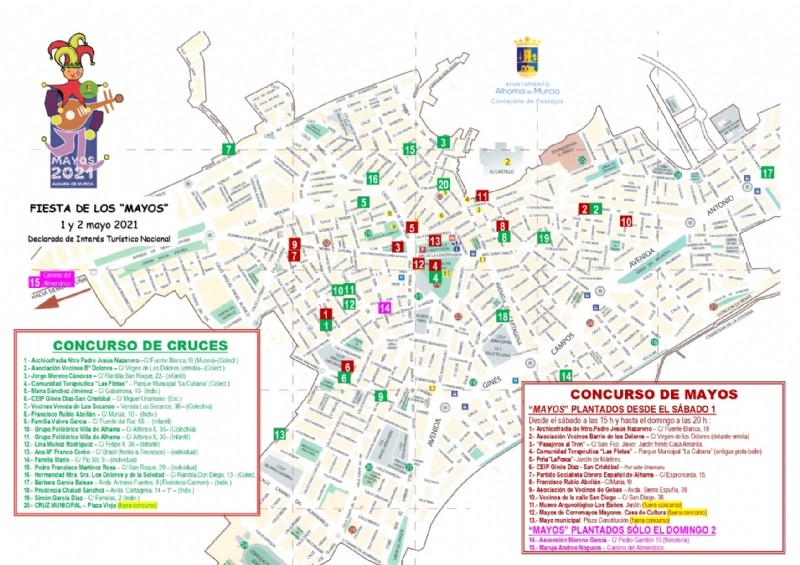 Plano de Mayos y Cruces - Fiestas de Los Mayos 2021