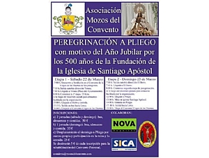 Nuestra hermandad realizará una colaboración técnica con la Asociación de Mozos del Convento de Lorca en su peregrinación Jubilar a Pliego