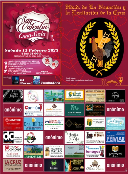 CENA GALA SAN VALENTIN 2025