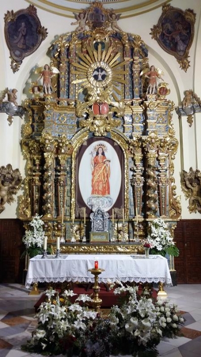 La imagen de Santa Eulalia se esta restaurando.