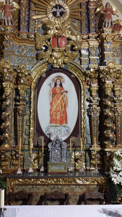 La imagen de Santa Eulalia se esta restaurando.