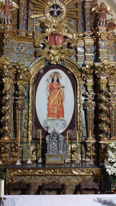 La imagen de Santa Eulalia se esta restaurando. La imagen de Santa Eulalia se esta restaurando.