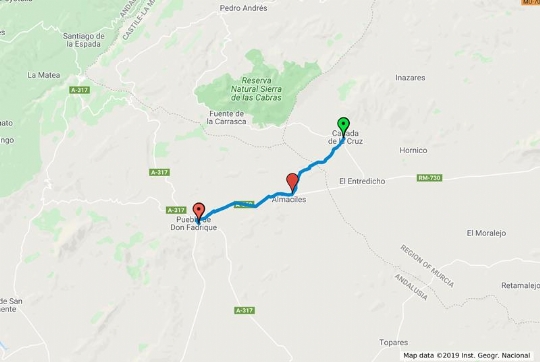 Camino Eulaliense entre Cañadas de la Cruz y Puebla de D. Fadrique