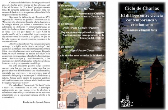 Ciclo de Charlas El diálogo entre ciencia contemporánea y cristianismo.
