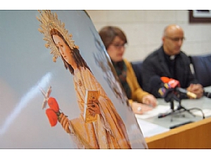 Más de 2.000 carteles con la tradicional imagen de Santa Eulalia recogen los actos religiosos que arrancan el 8 de diciembre con la Romería.