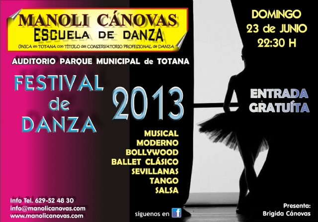 LA ESCUELA DE DANZA MANOLI CÁNOVAS CELEBRA SU FESTIVAL FIN DE CURSO EL PRÓXIMO 23 DE JUNIO.