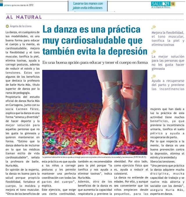 La Danza es una práctica cardiosaludable y previene la depresión