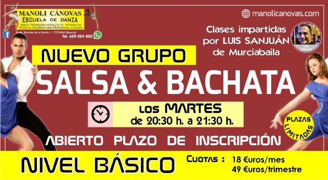 Salsa y bachata, nuevo curso en la escuela de danza Manoli Cánovas