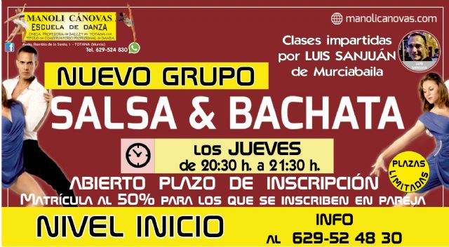 Salsa & Bachata y Sevillanas, nuevos cursos en la Escuela de Danza Manoli Cánovas