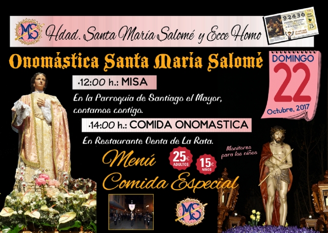 ONOMASTICA SANTA MARIA SALOME Domingo 22 de Octubre.