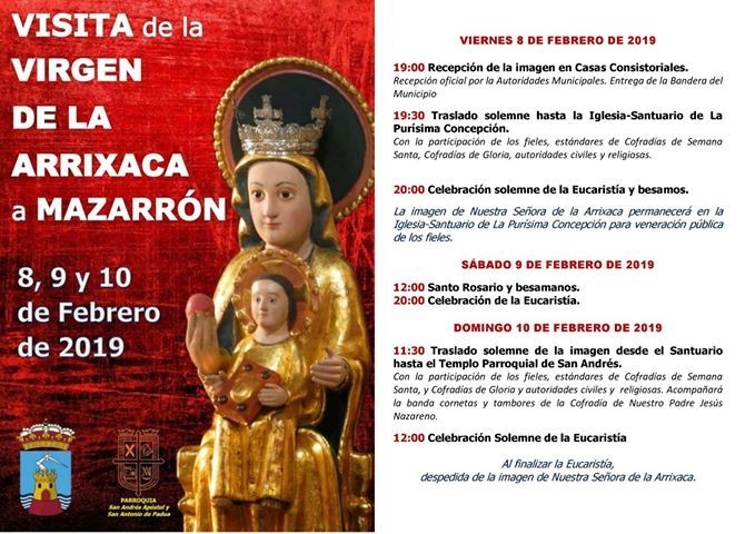 La Virgen de la Arrixaca visitará Mazarrón