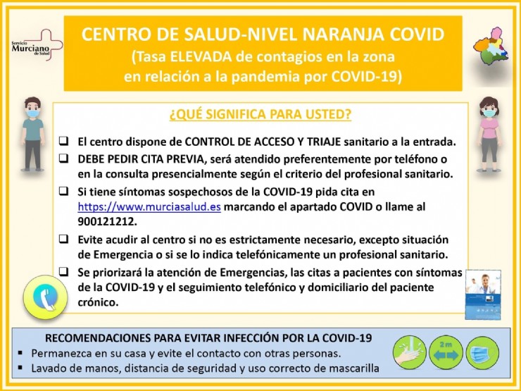 Los dos Centros de Salud del municipio pasan a Nivel Naranja por Covid-19
