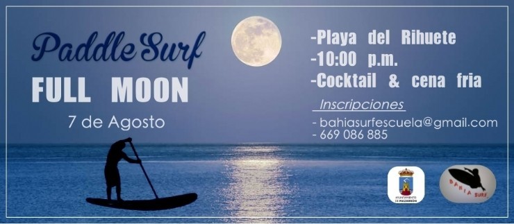Disfruta del Paddle Surf con luna llena el próximo lunes 7 de agosto