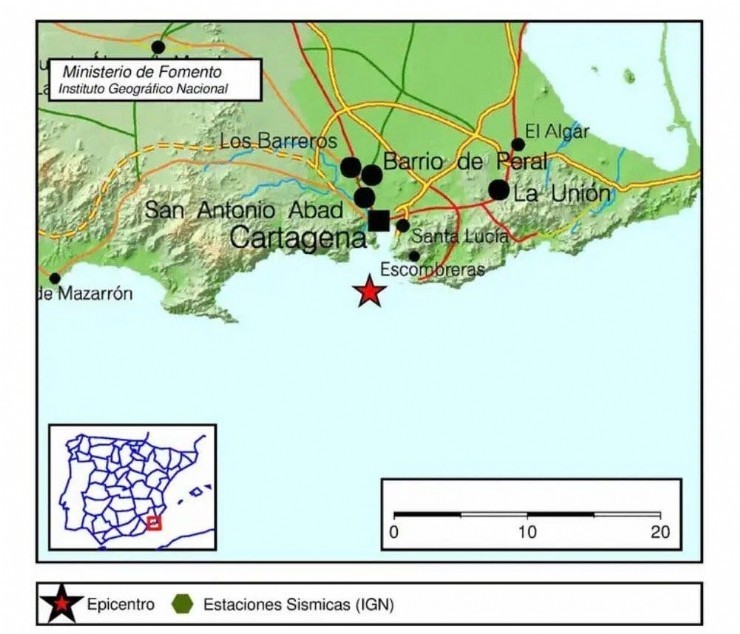 Un terremoto hace temblar la costa de Cartagena