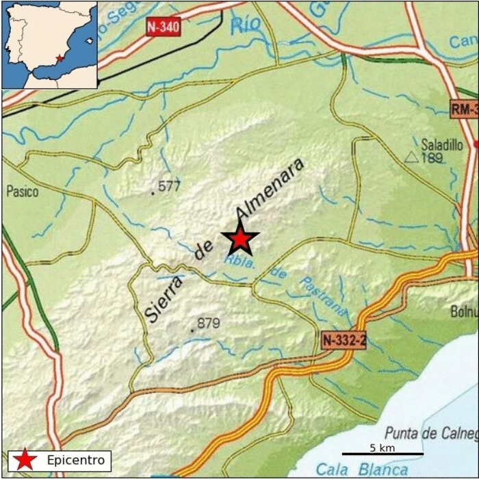 Un terremoto de 2 grados se siente en Mazarrón
