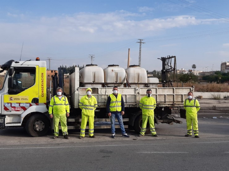 Demarcación de Carreteras ha realizado tareas de desinfección en Mazarrón