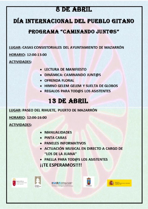 Mazarrón celebrará el Día Internacional del Pueblo Gitano el próximo 8 de abril