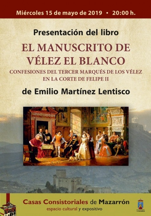 Emilio Martínez presentará en Casas Consistoriales ‘El manuscrito de Vélez Blanco'