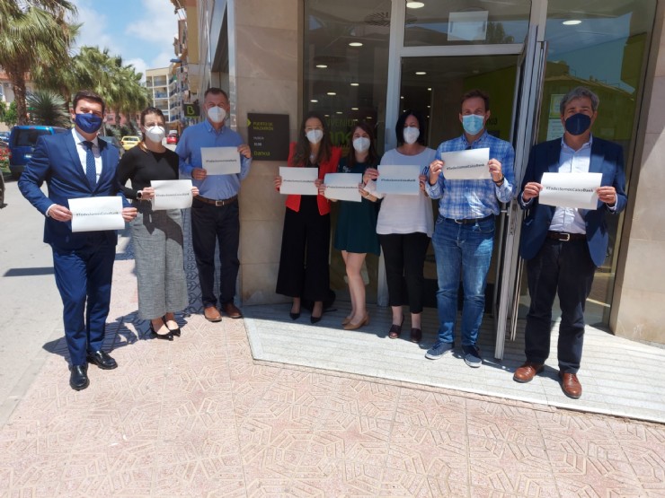Protestas de los empelados de Bankia en Puerto de Mazarrón