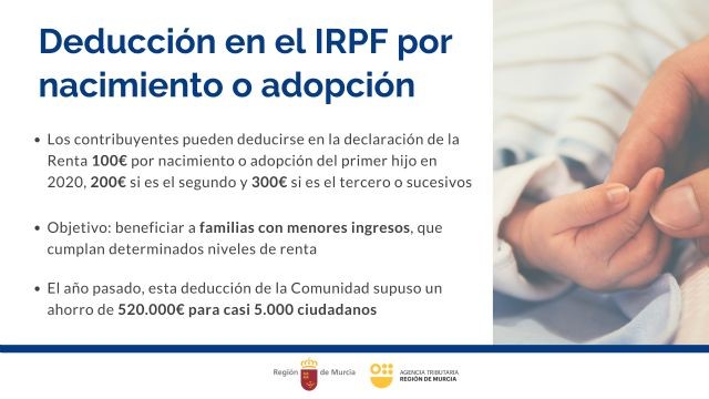 Los contribuyentes ahorrarán entre 100 y 300 euros en la Renta por nacimiento o adopción de un hijo en 2020