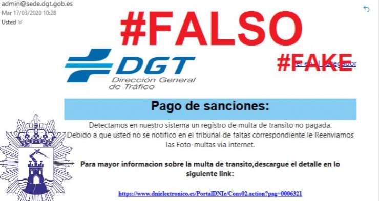 Alertan de intentos de estafa relacionados con el cobro de sanciones en páginas fraudulentas de la DGT