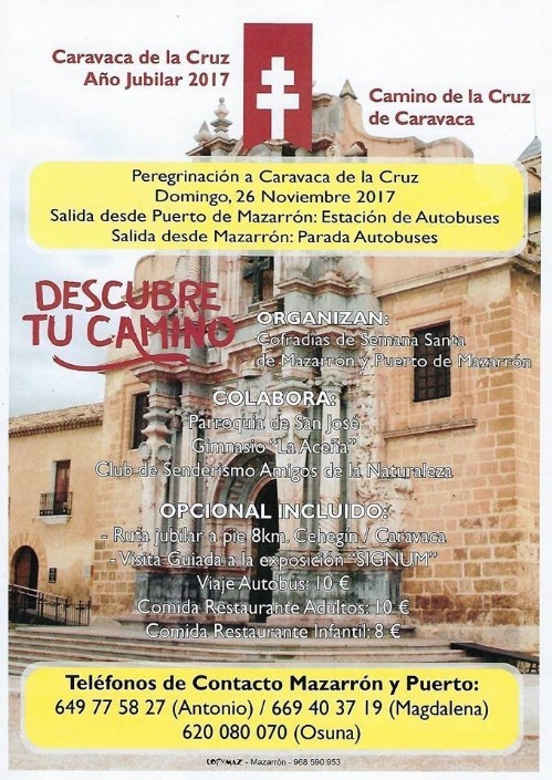 Las cofradías de Semana Santa de Mazarrón y Puerto de Mazarrón organizan una peregrinación a Caravaca de la Cruz 