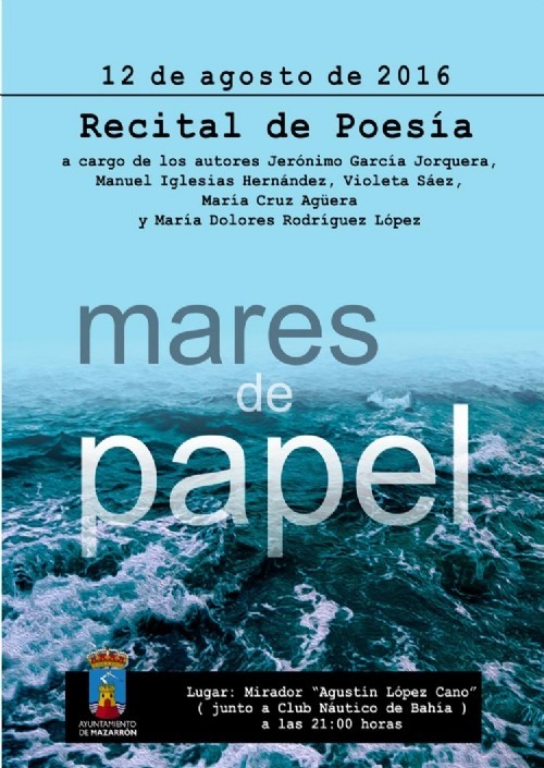 El próximo viernes 12, la Red Municipal de Bibliotecas de Mazarrón, organiza un recital de poesía