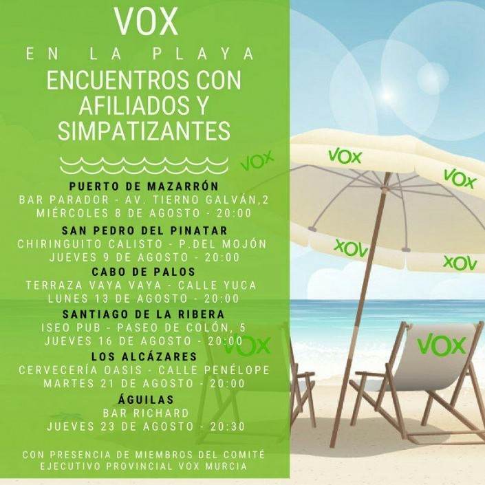 Encuentro con afiliados y simpatizantes de VOX en Puerto de Mazarrón