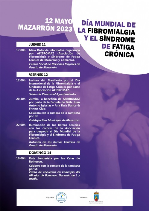 Mazarrón celebrará el Día Mundial de la Fibromialgia y el Síndrome de Fatiga Crónica