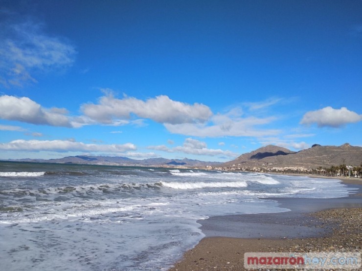 Aviso amarillo por fenómenos costeros en Mazarrón para este jueves