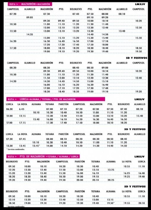 Nuevo horario de autobuses actualizado para los meses de Otoño e Invierno.