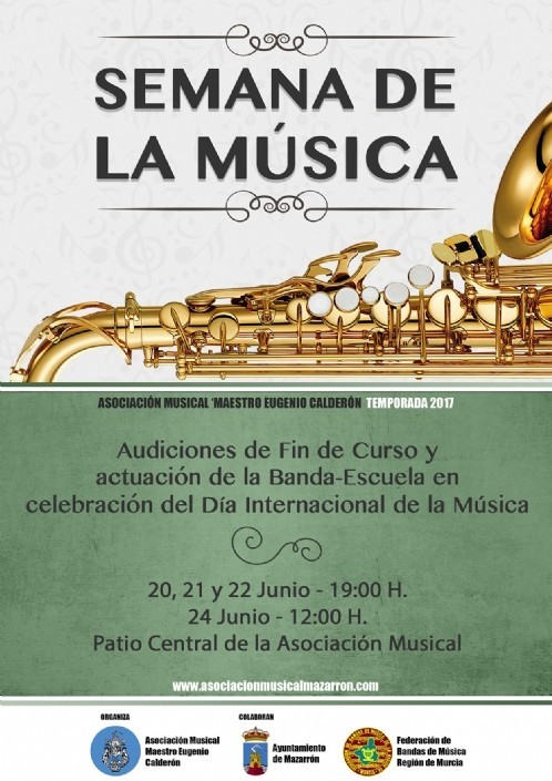 La Asociación Musical Maestro Eugenio Calderón finaliza el curso con la 'Semana de la Música' y el Día Internacional de la Música