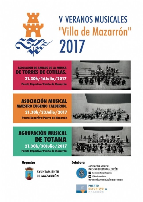 La Asociación Musical Maestro Eugenio Calderón ha programado para este mes de julio una nueva edición de los Veranos Musicales “Villa de Mazarrón”