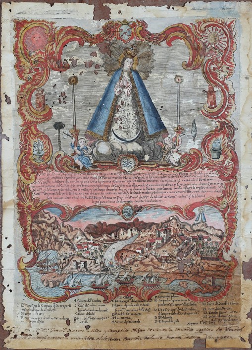 Mariano Guillén dona un grabado del Milagro de Almazarrón del 1765