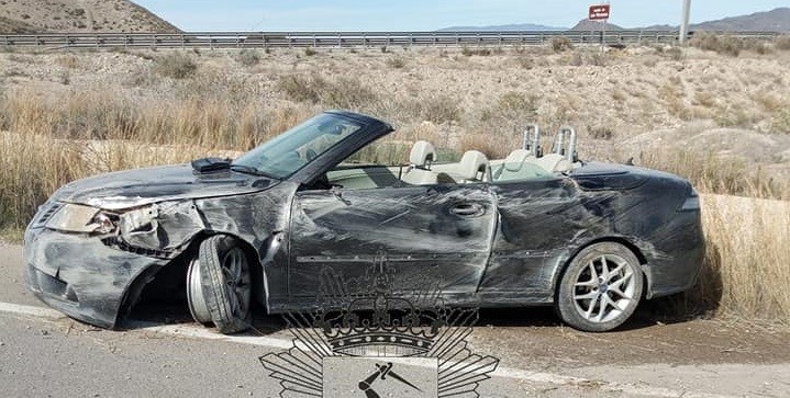 Dos accidentes de tráfico en la carretera D-4 de Mazarrón a Leiva