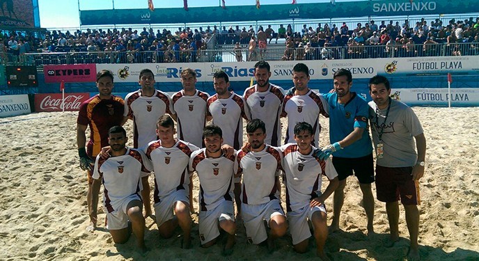 La selección murciana senior de fútbol playa, subcampeona de España