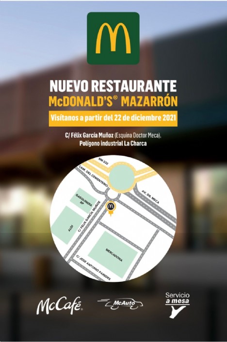 McDonald’s inaugura el próximo miércoles su nueva tienda en Mazarrón 