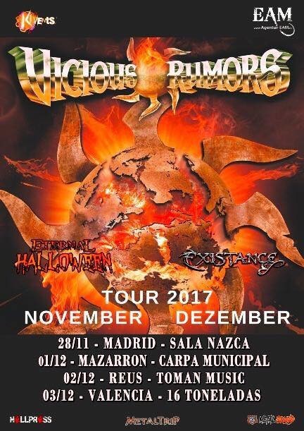 La banda estadounidense Vicious Rumors actuará en Mazarrón el 1 de diciembre