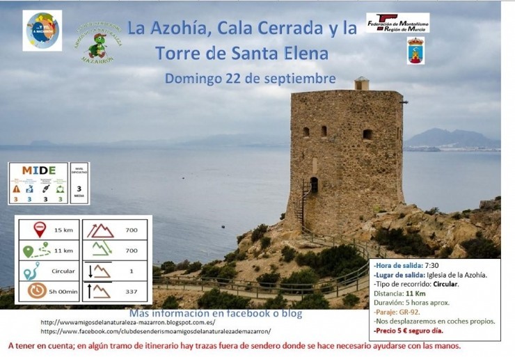 El Club de Senderismo Amigos de la Naturaleza Mazarrón organiza una ruta por La Azohía