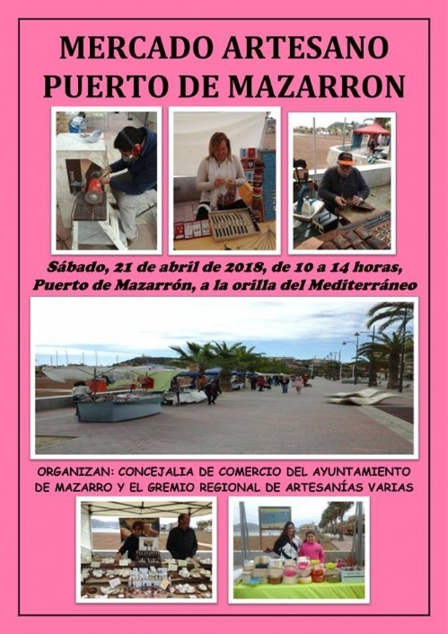 Este sábado 21 de abril regresa el Mercado Artesano al Paseo Marítimo de Puerto de Mazarrón
