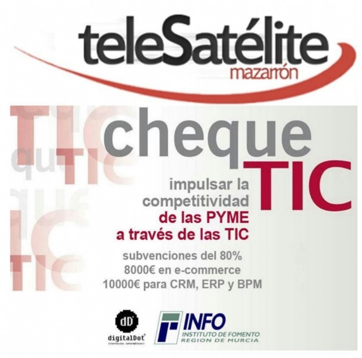 Tele Satélite Mazarrón ha sido avalada con el “Cheque TIC” por su proyecto de despliegue de fibra óptica hasta tu hogar