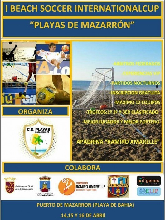 I BEACH SOCCER INTERNATIONALCUP 'Playas de Mazarrón'. 14, 15 y 16 de abril