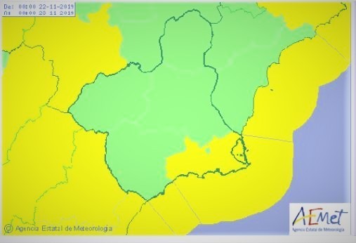 Avisos amarillos por fenómenos costeros previstos para mañana viernes