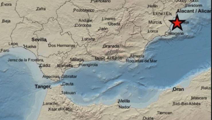 Seísmo de magnitud 4.0 con epicentro en el Mediterráneo