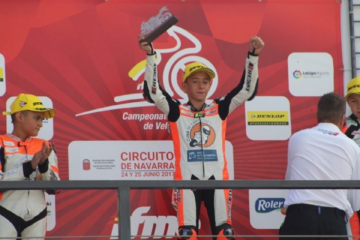 Pedro Acosta venció este domingo en la carrera de premoto3 celebrada en el Circuito de Navarra