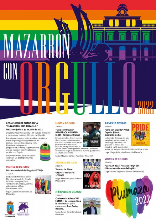 'MAZARRÓN CON ORGULLO' recoge una serie de actividades para celebrar el orgullo LGTBIQ+